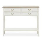 REGINA STUDIO Antoinette Ivory 4-Drawer Console Table in 100% Pine Wood, 113 x 32 x 90 cm