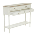 REGINA STUDIO Antoinette Ivory 4-Drawer Console Table in 100% Pine Wood, 113 x 32 x 90 cm