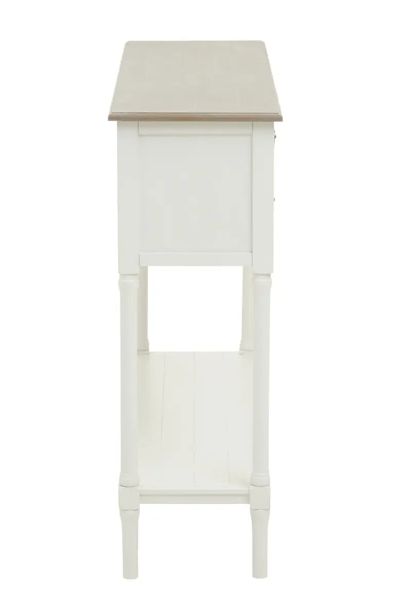 REGINA STUDIO Antoinette Ivory 4-Drawer Console Table in 100% Pine Wood, 113 x 32 x 90 cm