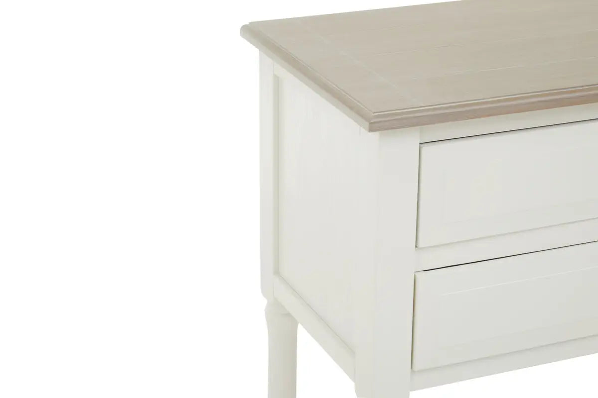 REGINA STUDIO Antoinette Ivory 4-Drawer Console Table in 100% Pine Wood, 113 x 32 x 90 cm