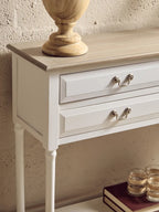 REGINA STUDIO Antoinette Ivory 4-Drawer Console Table in 100% Pine Wood, 113 x 32 x 90 cm