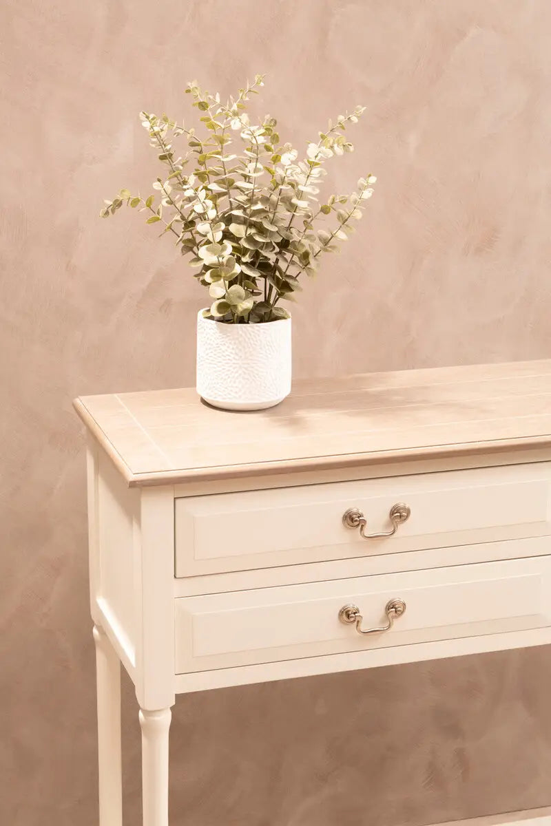 REGINA STUDIO Antoinette Ivory 4-Drawer Console Table in 100% Pine Wood, 113 x 32 x 90 cm