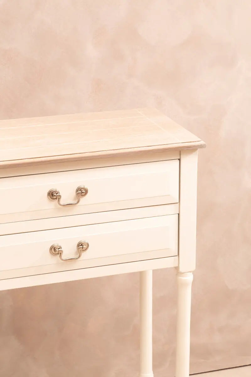 REGINA STUDIO Antoinette Ivory 4-Drawer Console Table in 100% Pine Wood, 113 x 32 x 90 cm