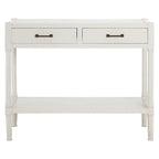 REGINA STUDIO Antoinette Pearl-White 2-Drawer Console Table in Pine Wood, 91 x 75 x 35 cm