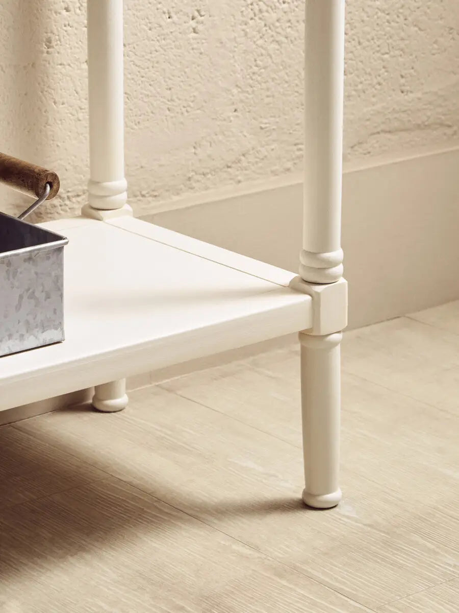 REGINA STUDIO Antoinette Pearl-White 2-Drawer Console Table in Pine Wood, 91 x 75 x 35 cm