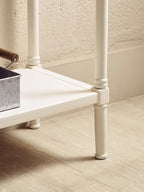REGINA STUDIO Antoinette Pearl-White 2-Drawer Console Table in Pine Wood, 91 x 75 x 35 cm