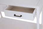 REGINA STUDIO Antoinette Pearl-White 2-Drawer Console Table in Pine Wood, 91 x 75 x 35 cm