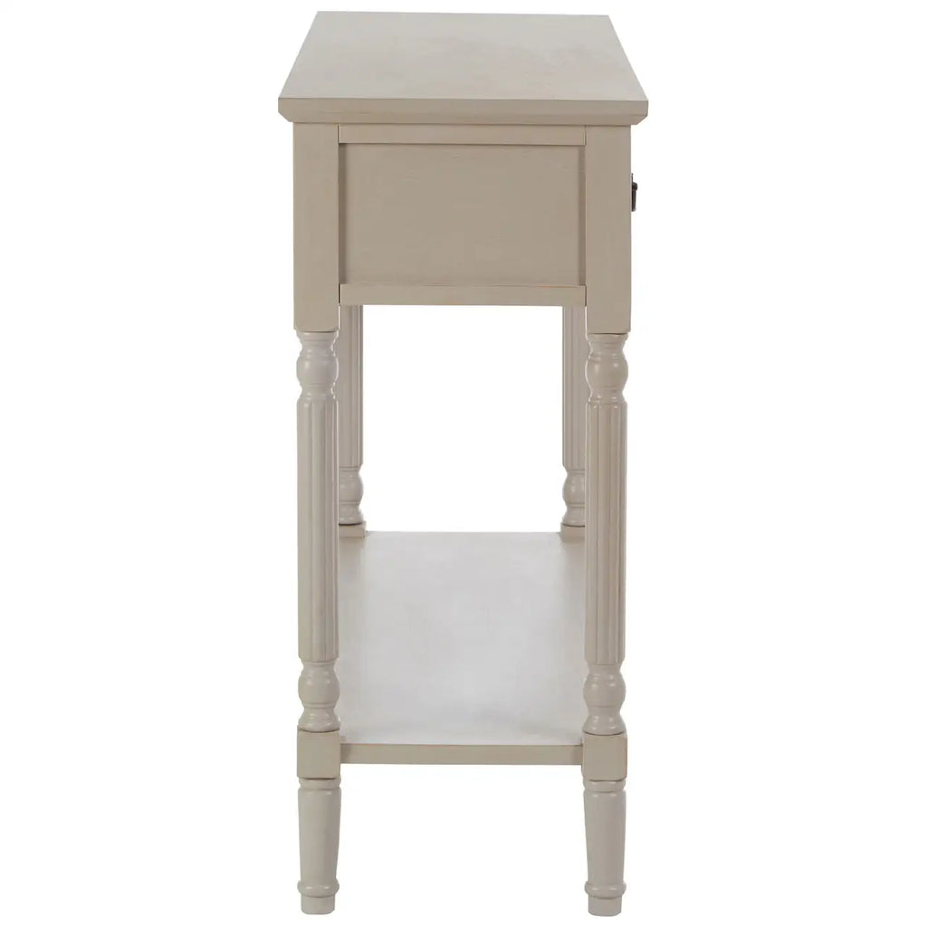 REGINA STUDIO Antoinette Vintage Grey 3-Drawer Console Table in Pine Wood, 106 x 81 x 36 cm
