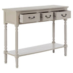REGINA STUDIO Antoinette Vintage Grey 3-Drawer Console Table in Pine Wood, 106 x 81 x 36 cm