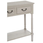 REGINA STUDIO Antoinette Vintage Grey 3-Drawer Console Table in Pine Wood, 106 x 81 x 36 cm