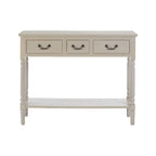 REGINA STUDIO Antoinette Vintage Grey 3-Drawer Console Table in Pine Wood, 106 x 81 x 36 cm