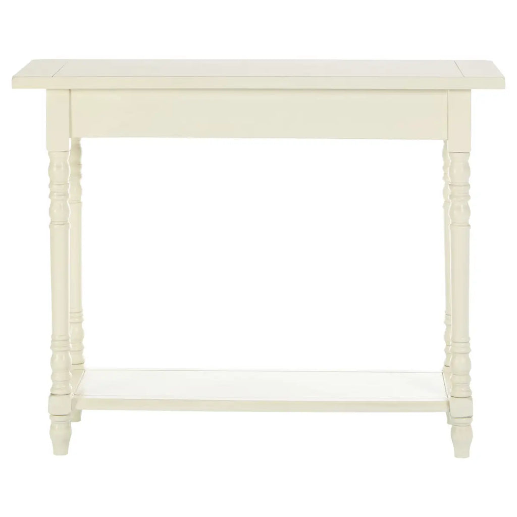 REGINA STUDIO Antoinette White 2-Drawer Console Table in Pine Wood, 91 x 75 x 35 cm