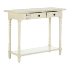 REGINA STUDIO Antoinette White 2-Drawer Console Table in Pine Wood, 91 x 75 x 35 cm