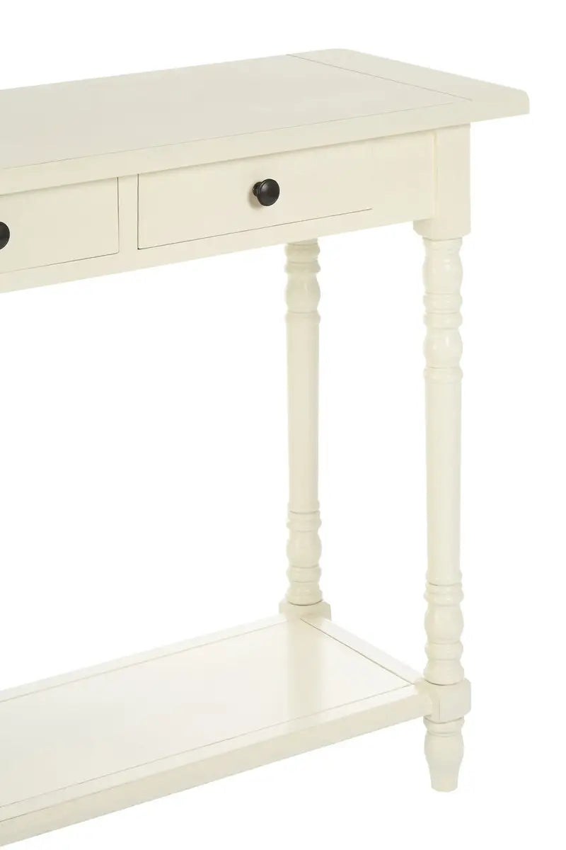 REGINA STUDIO Antoinette White 2-Drawer Console Table in Pine Wood, 91 x 75 x 35 cm