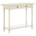 REGINA STUDIO Antoinette White 2-Drawer Console Table in Pine Wood, 91 x 75 x 35 cm