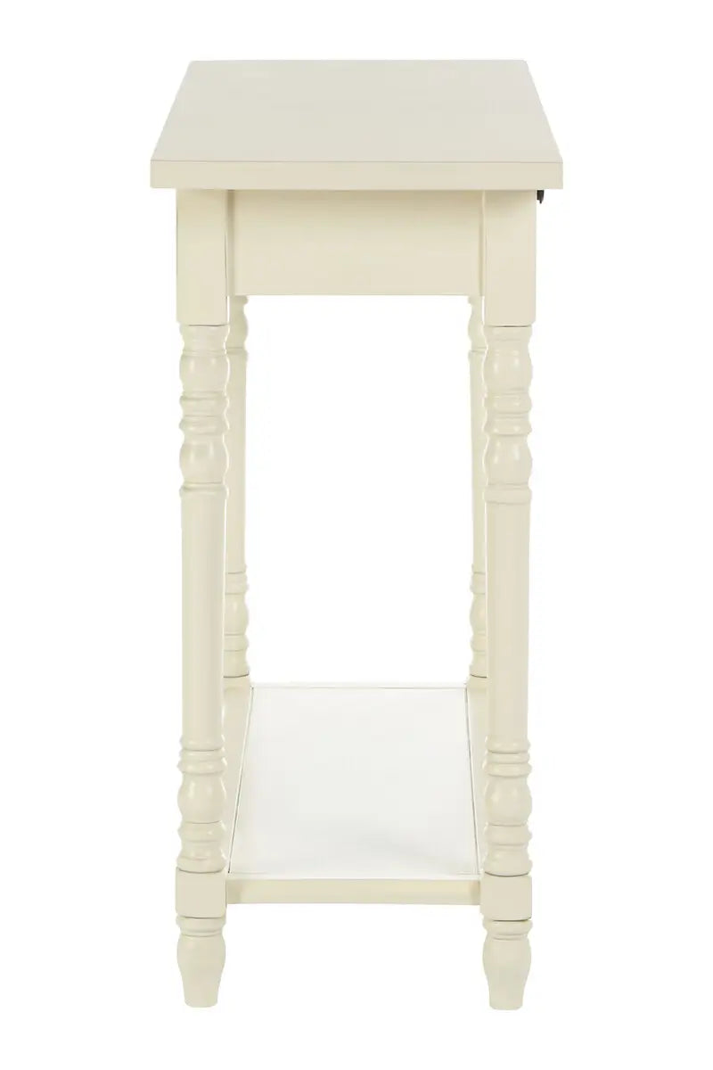 REGINA STUDIO Antoinette White 2-Drawer Console Table in Pine Wood, 91 x 75 x 35 cm