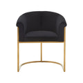 REGINA STUDIO Black Velvet And Matte Gold Dining Chair