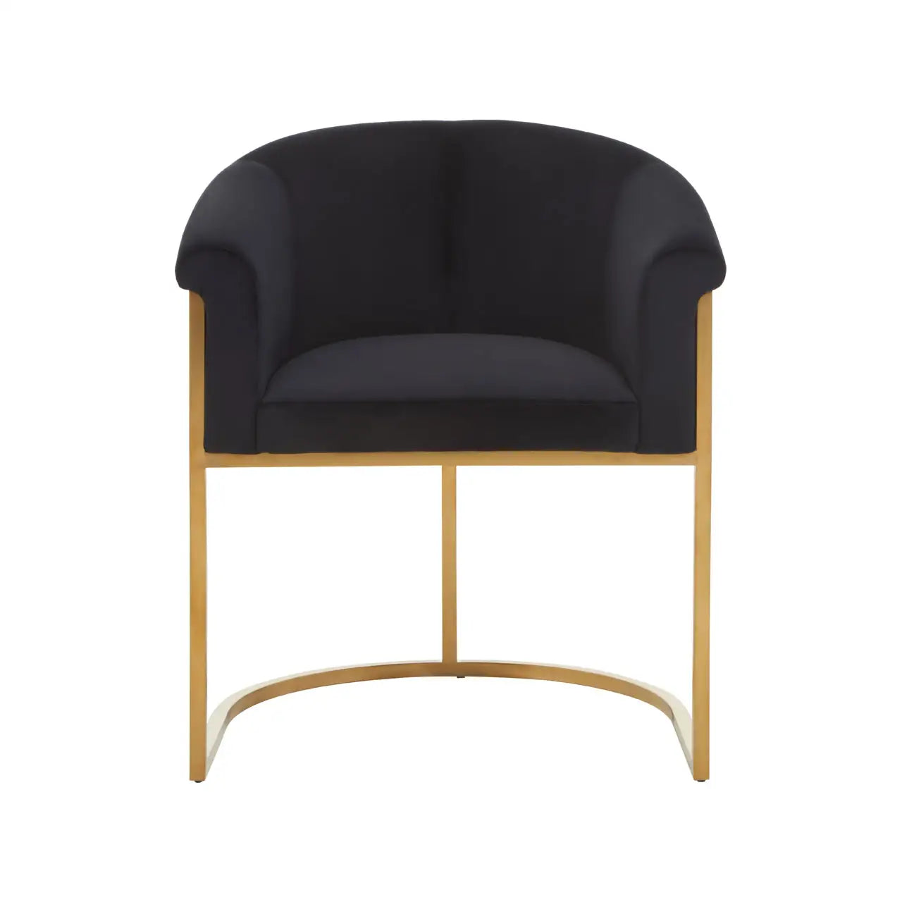 REGINA STUDIO Black Velvet And Matte Gold Dining Chair