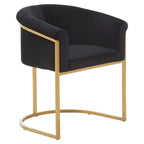 REGINA STUDIO Black Velvet And Matte Gold Dining Chair