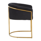 REGINA STUDIO Black Velvet And Matte Gold Dining Chair