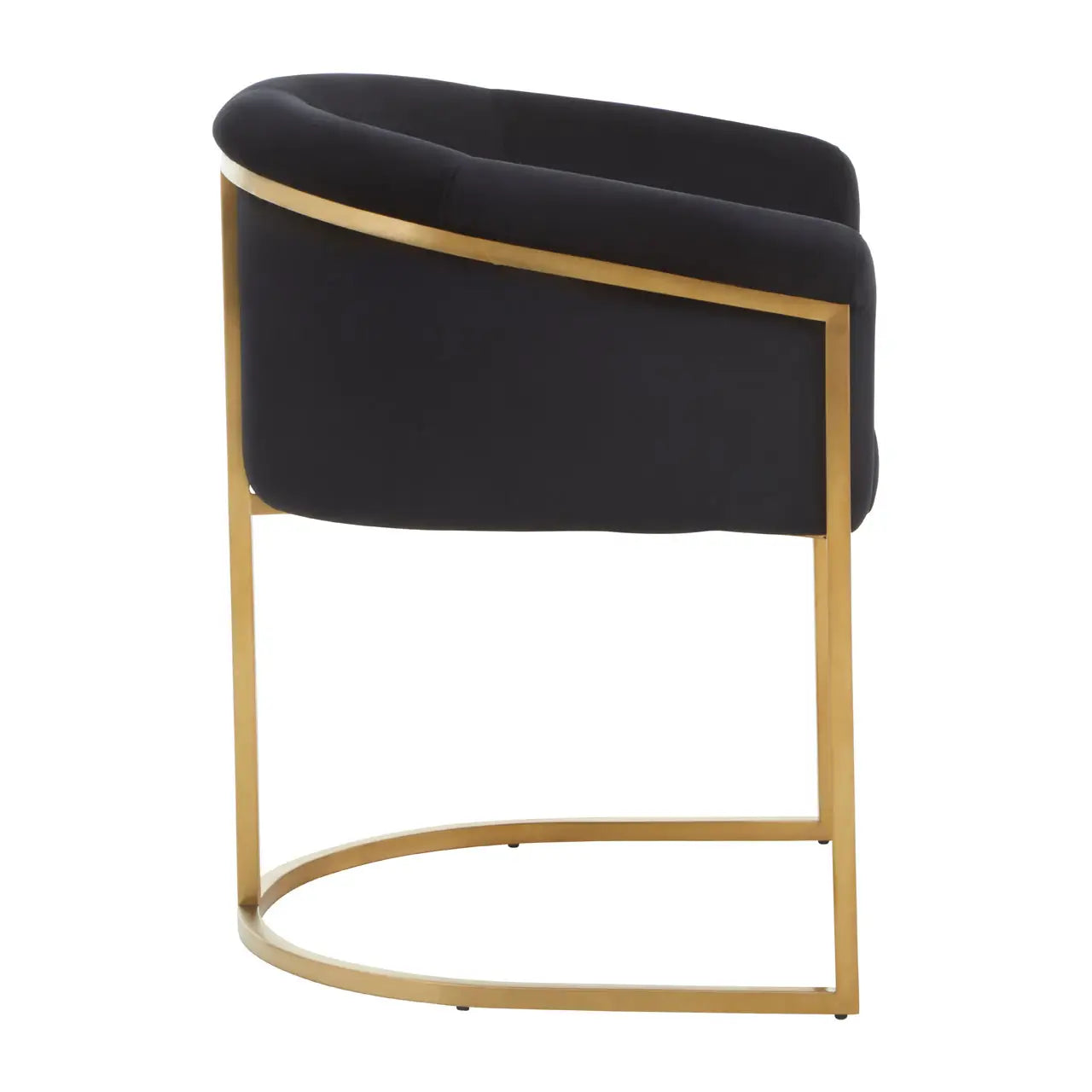 REGINA STUDIO Black Velvet And Matte Gold Dining Chair
