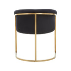 REGINA STUDIO Black Velvet And Matte Gold Dining Chair