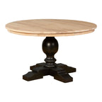 REGINA STUDIO Bodleian | Round Black Dining Table | Whitewashed Table Top | 100% Solid American Oak