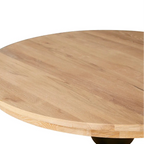 REGINA STUDIO Bodleian | Round Black Dining Table | Whitewashed Table Top | 100% Solid American Oak