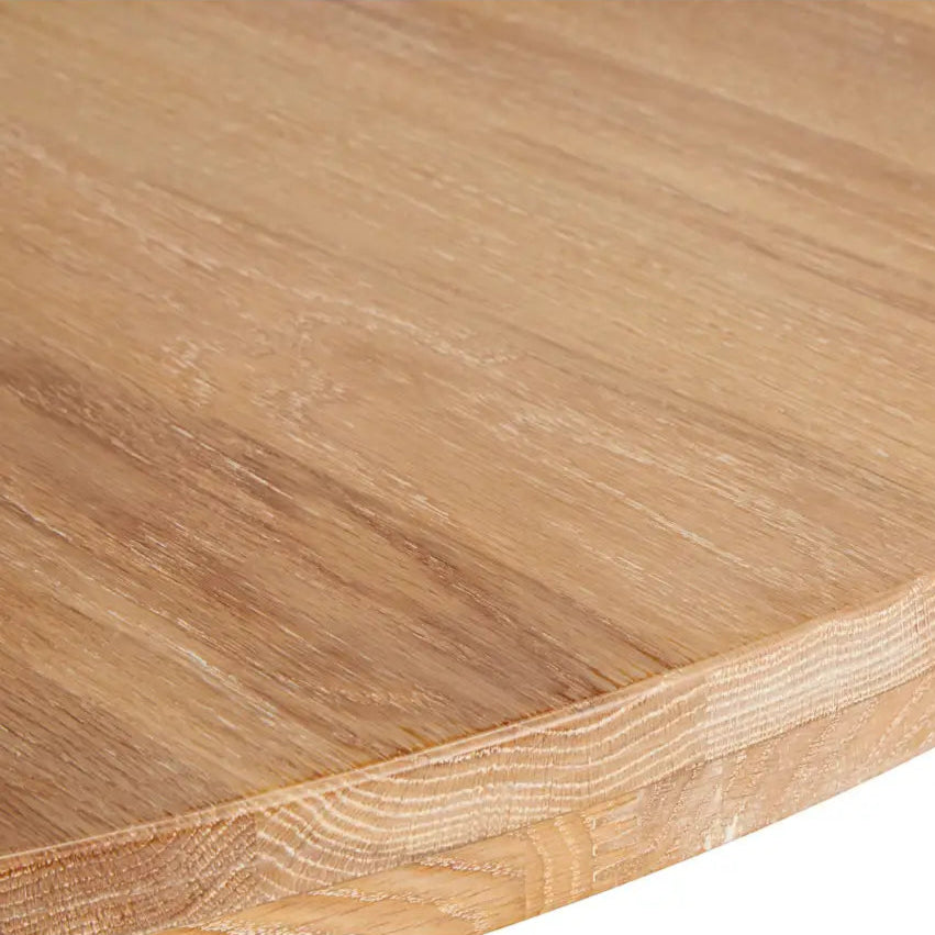 REGINA STUDIO Bodleian | Round Black Dining Table | Whitewashed Table Top | 100% Solid American Oak