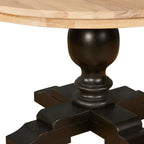 REGINA STUDIO Bodleian | Round Black Dining Table | Whitewashed Table Top | 100% Solid American Oak