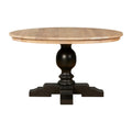 REGINA STUDIO Bodleian | Round Black Dining Table | Whitewashed Table Top | 100% Solid American Oak