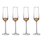 REGINA STUDIO Delilah | Hand-Blown Champagne Flutes | Gold | Set of 4