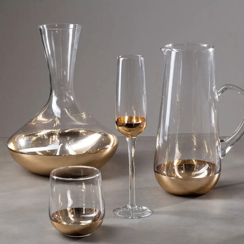 REGINA STUDIO Delilah | Hand-Blown Glass Decanter | Gold