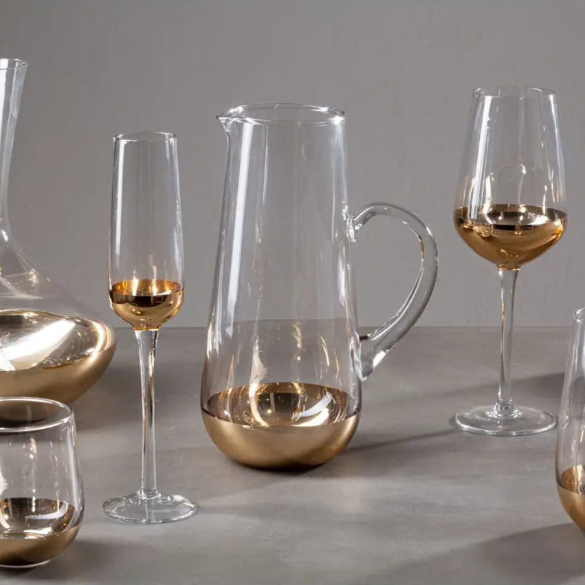 REGINA STUDIO Delilah | Hand-Blown Glass Pitcher | Gold