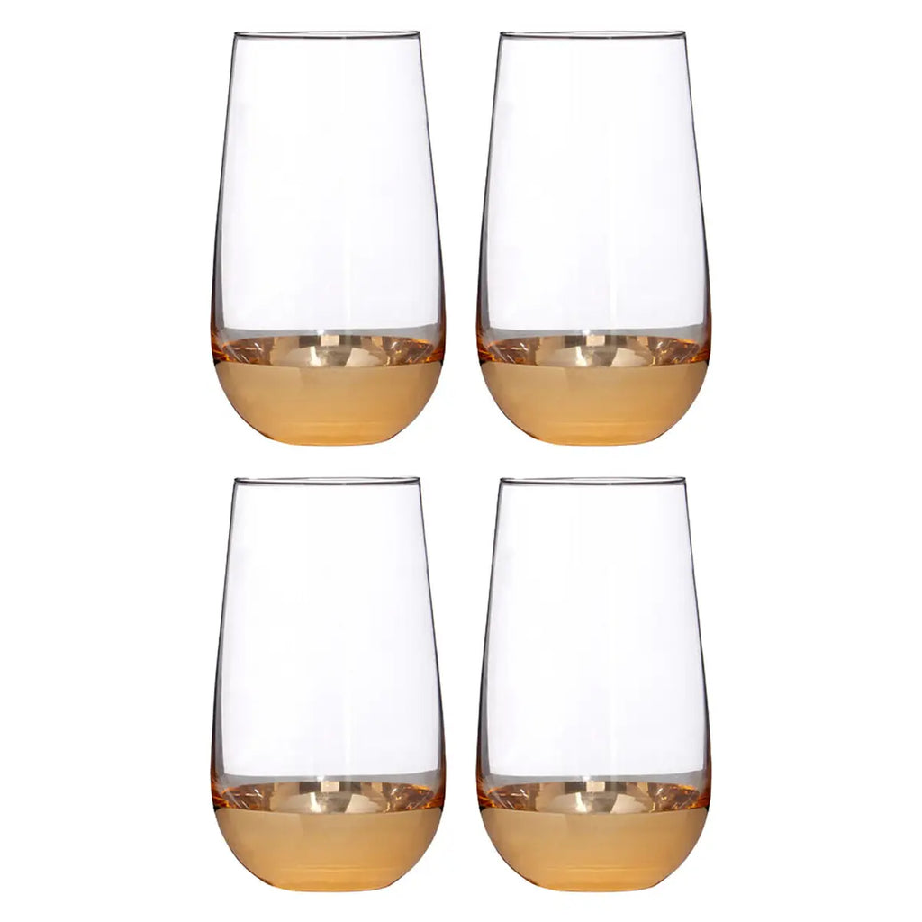 REGINA STUDIO Delilah | Hand-Blown Highball Glasses | Gold | Set of 4