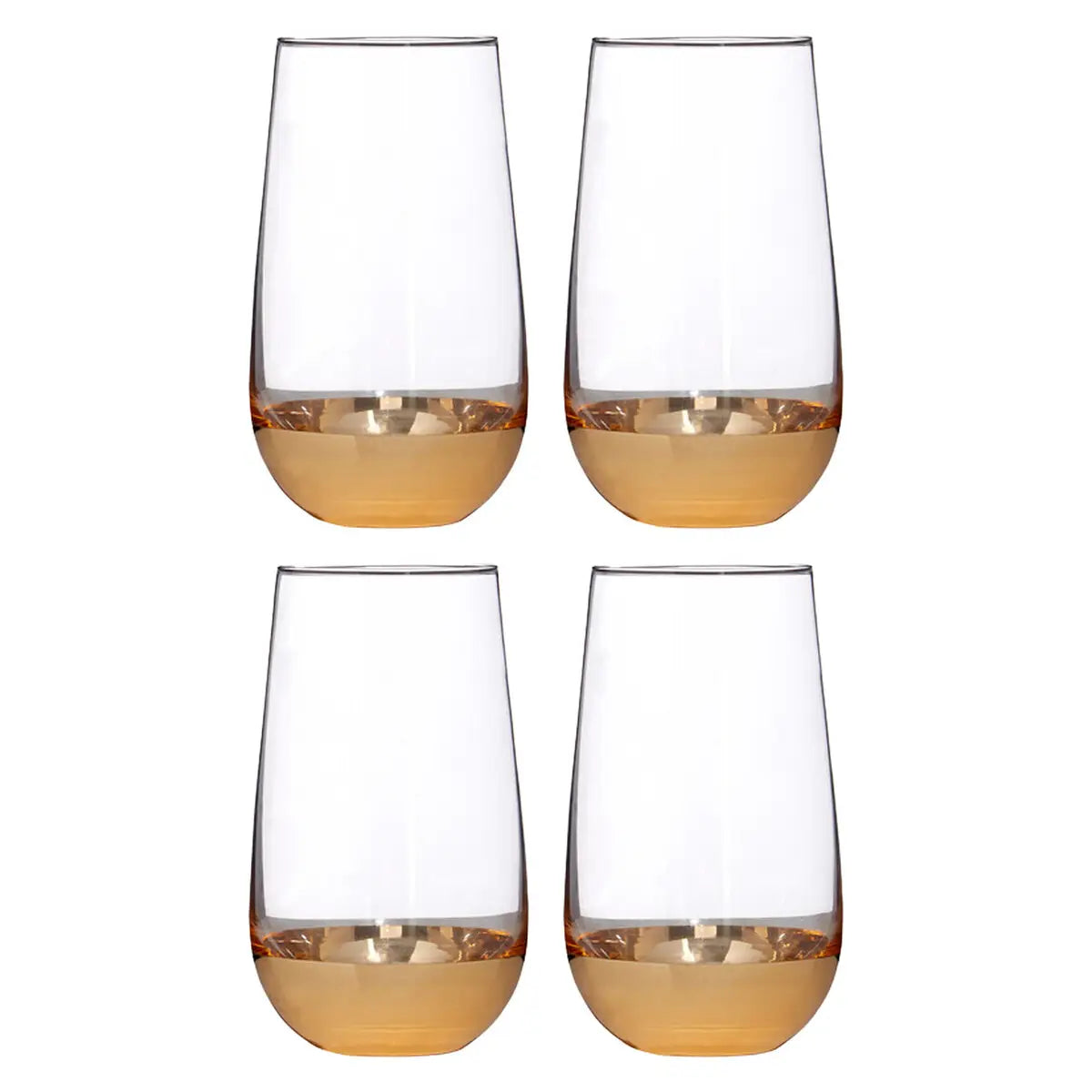 REGINA STUDIO Delilah | Hand-Blown Highball Glasses | Gold | Set of 4