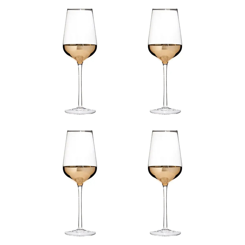 REGINA STUDIO Delilah | Hand-Blown Wine Glasses | Gold | Set of 4