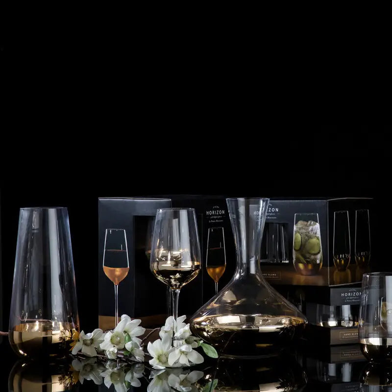 REGINA STUDIO Delilah | Hand-Blown Wine Glasses | Gold | Set of 4