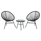 REGINA STUDIO Frank Black Rattan 3-Piece Patio Set