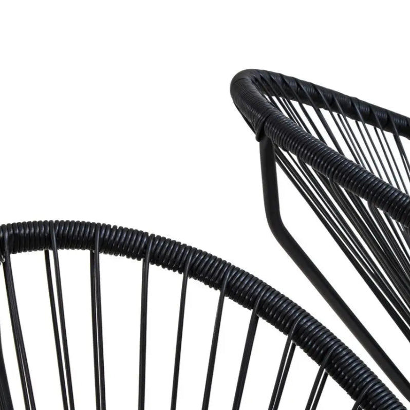 REGINA STUDIO Frank Black Rattan 3-Piece Patio Set