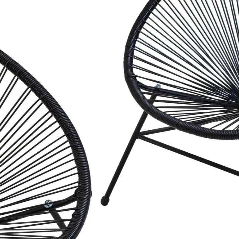 REGINA STUDIO Frank Black Rattan 3-Piece Patio Set
