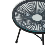 REGINA STUDIO Frank Black Rattan 3-Piece Patio Set