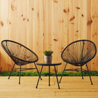 REGINA STUDIO Frank Black Rattan 3-Piece Patio Set