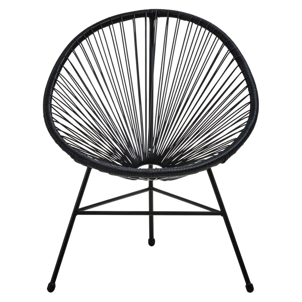 REGINA STUDIO Frank Black Rattan 3-Piece Patio Set