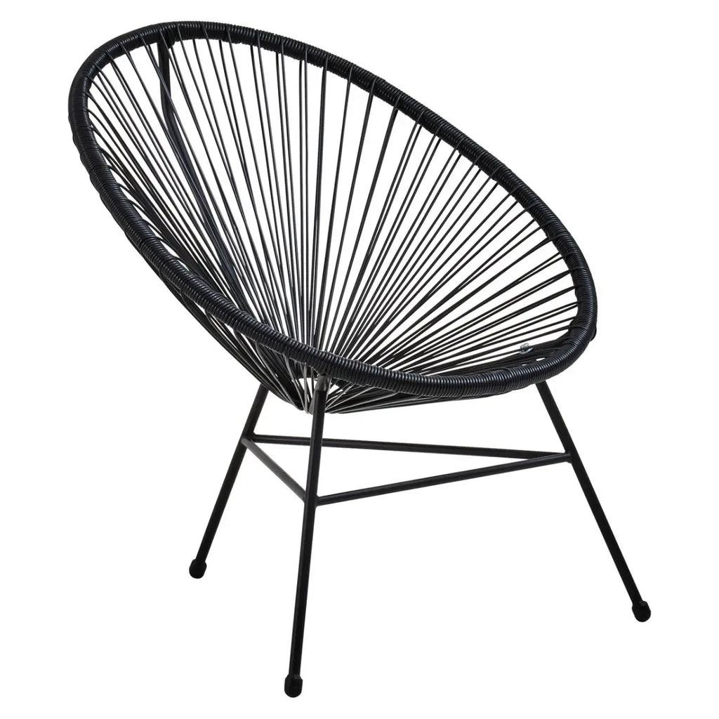REGINA STUDIO Frank Black Rattan 3-Piece Patio Set