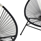 REGINA STUDIO Frank Dual Tone Rattan And Steel 3-Piece Patio Set, 2 Chairs 1 Table