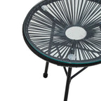 REGINA STUDIO Frank Dual Tone Rattan And Steel 3-Piece Patio Set, 2 Chairs 1 Table