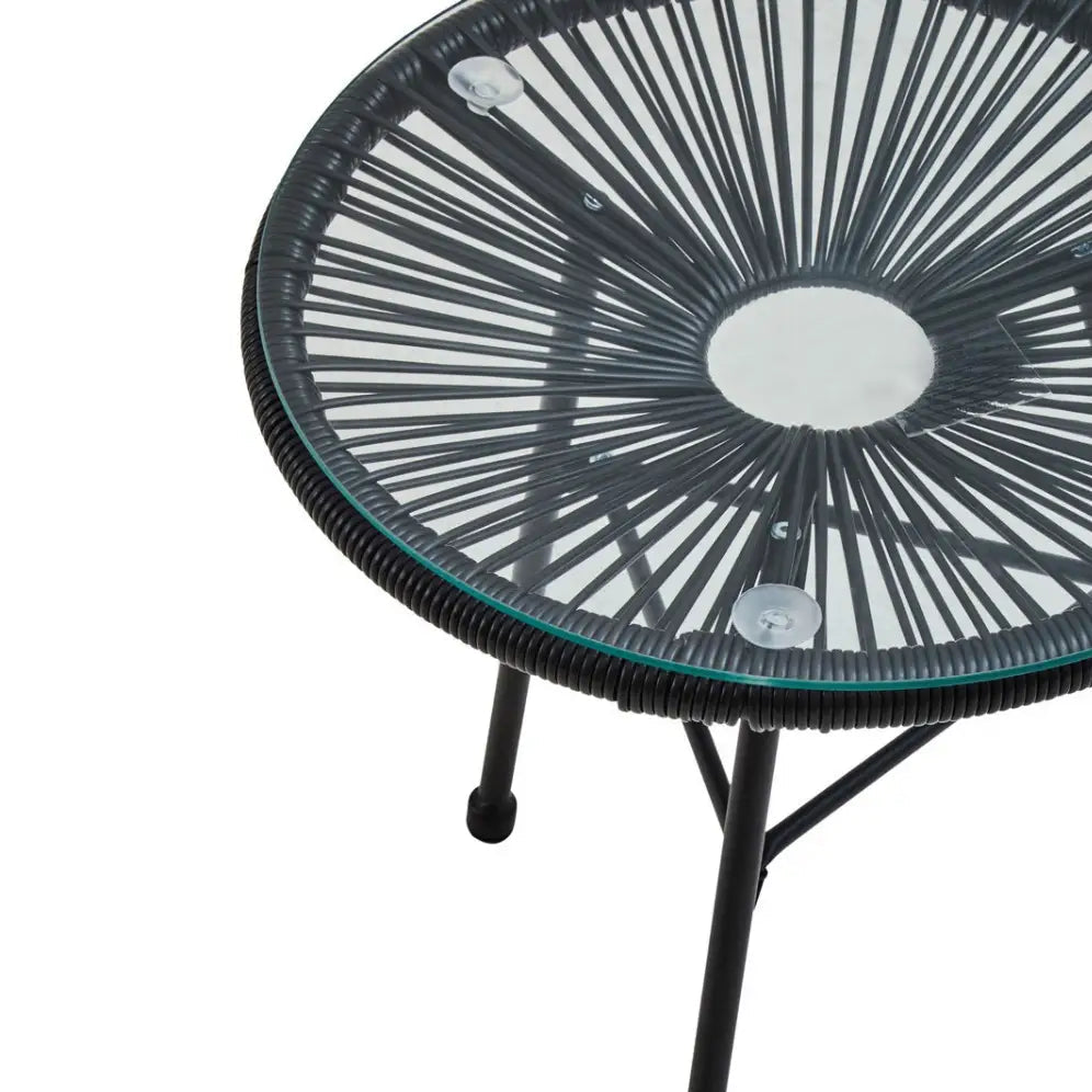 REGINA STUDIO Frank Dual Tone Rattan And Steel 3-Piece Patio Set, 2 Chairs 1 Table