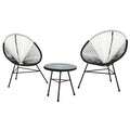 REGINA STUDIO Frank Dual Tone Rattan And Steel 3-Piece Patio Set, 2 Chairs 1 Table