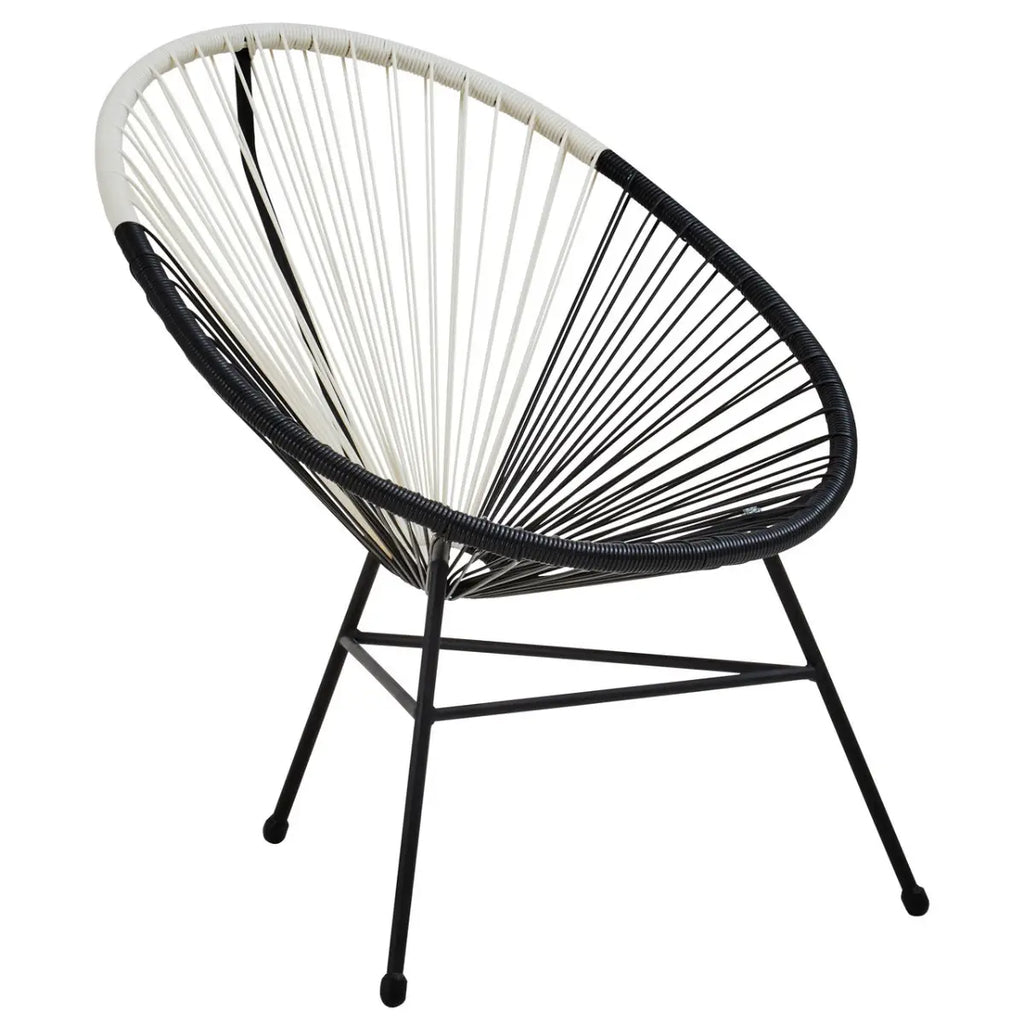 REGINA STUDIO Frank Dual Tone Rattan And Steel 3-Piece Patio Set, 2 Chairs 1 Table